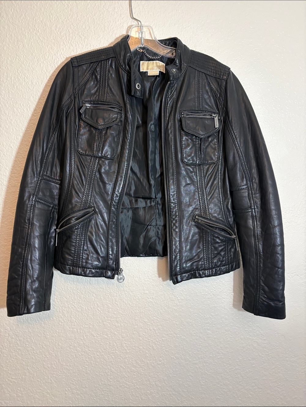 Michael Kors Black Leather Moto Jacket